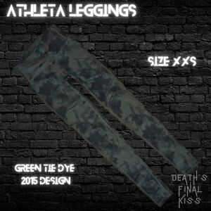 Athleta Green Tie Dye High Rise Full Length Leggings Roller Derby Lifting Dance